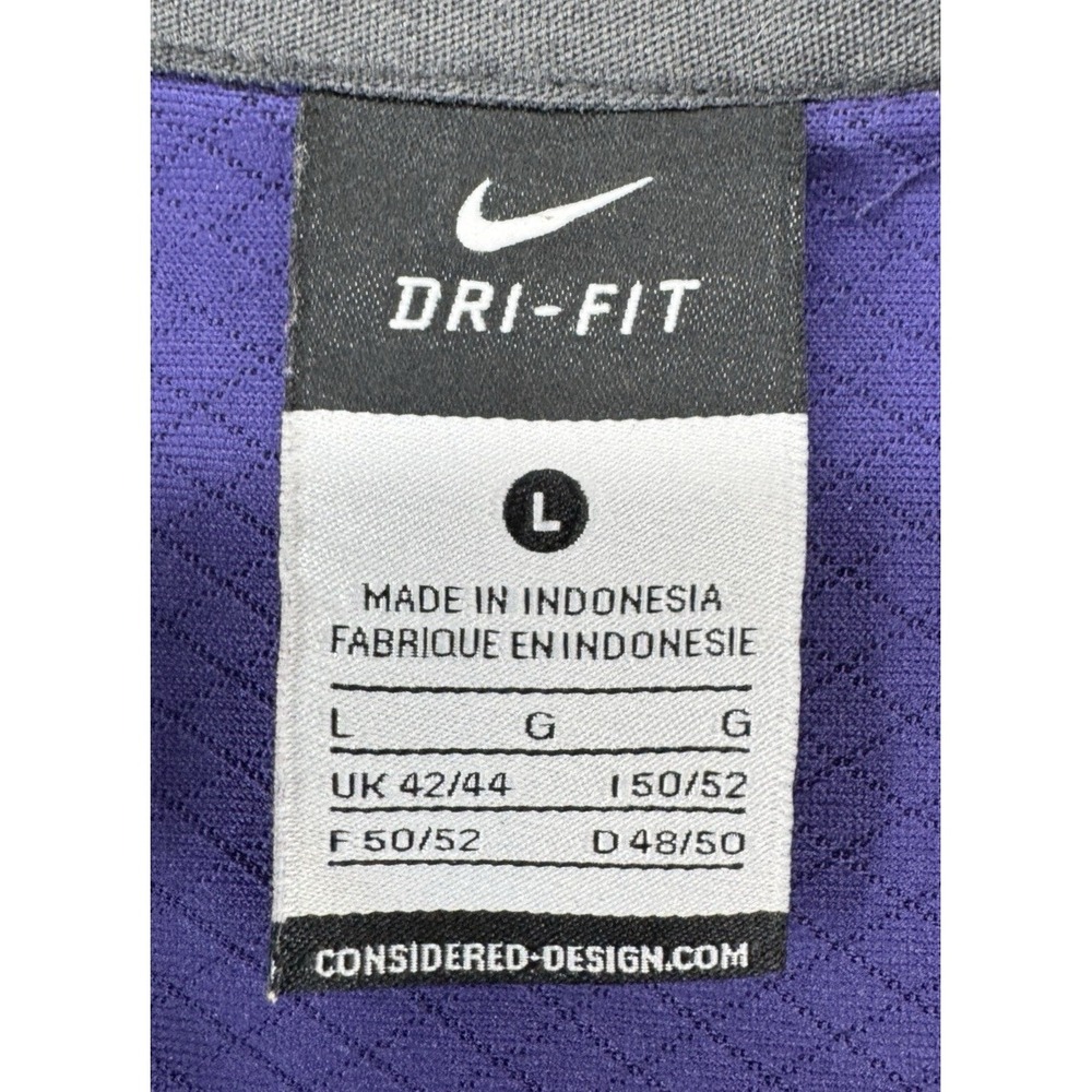 Vintage Nike Dri-Fit East Carolina Pirates Purple Yellow Polo Shirt Men's L EUC - Picture 3 of 5